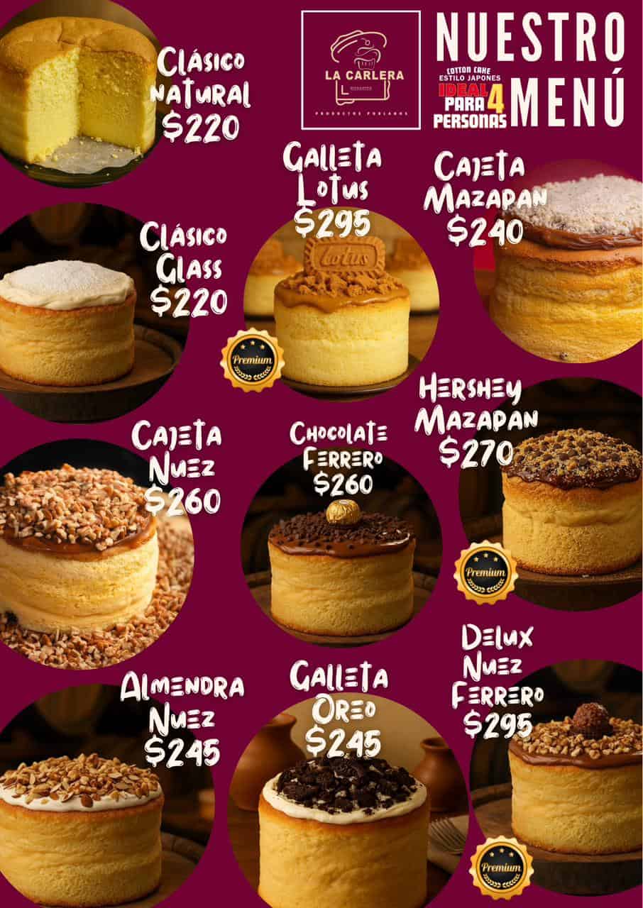 Menú con precios